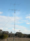Cushcraft X7 @45' - Cushcraft A3WS @55' - Inverted Vee's for 75/40m @41' (Kookaburra at 55' - thats the bird up there)
